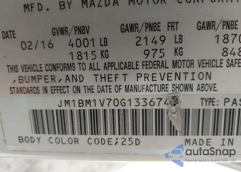 2016 Mazda Mazda3 I Touring from USA, damaged, VIN JM1BM1V70G1336745